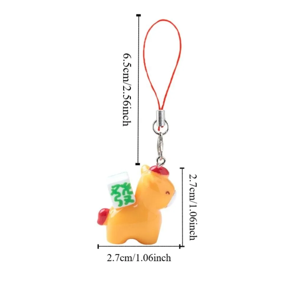 Funny Cartoon Design Horse Keychain Good Luck Mini Horse Pendant Decorative Mascot Horse Hanging Ornaments Party Favors