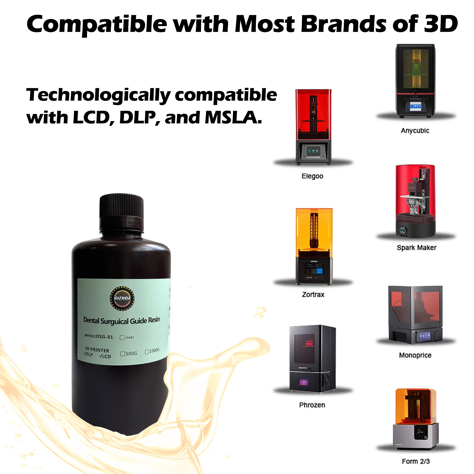 Dental Surgical Guide Resin for 3D Printer, Surgical Guide Resin for Crafting Implantation Guides 500g,1000g