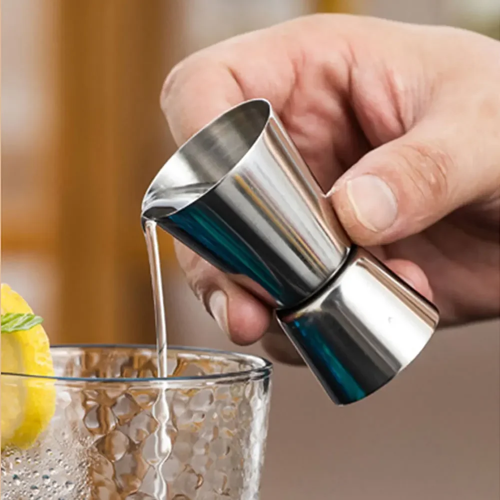 Cocktail Shaker Stainless Steel 15/30ml or 20/40ml or 25/50ml Measure Cup Dual Shot Drink Spirit Measure Jigger Kitchen Gadgets