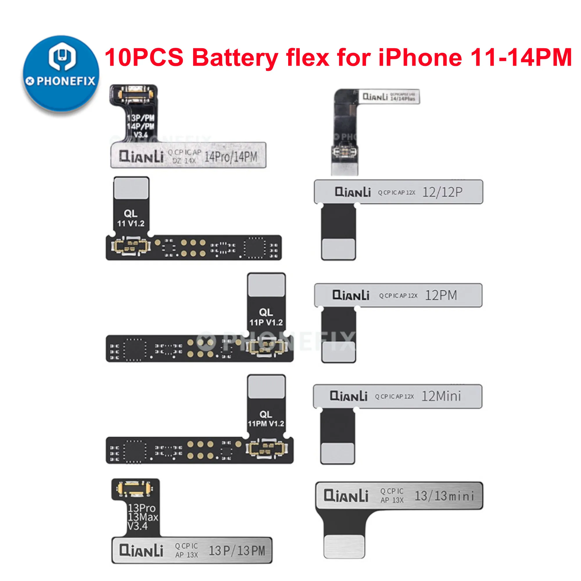 

Qianli Battery Flex Cable for iPhone 11-14 Battery Corrector Apply to iCopy Plus Apollo Copy Power Mega-idea Clone Programmer
