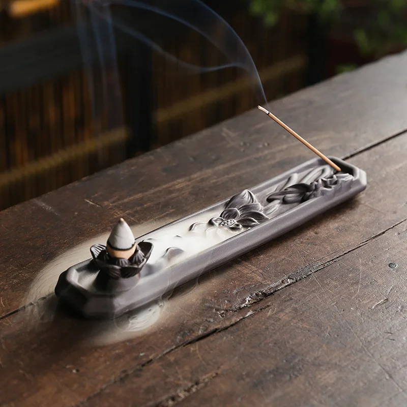 Retro Lotus Throne Censer Home Decorative Aromatic Sticks Holder Retro Insence Burner Holder Incense Zen Tea Ceremony Ornaments