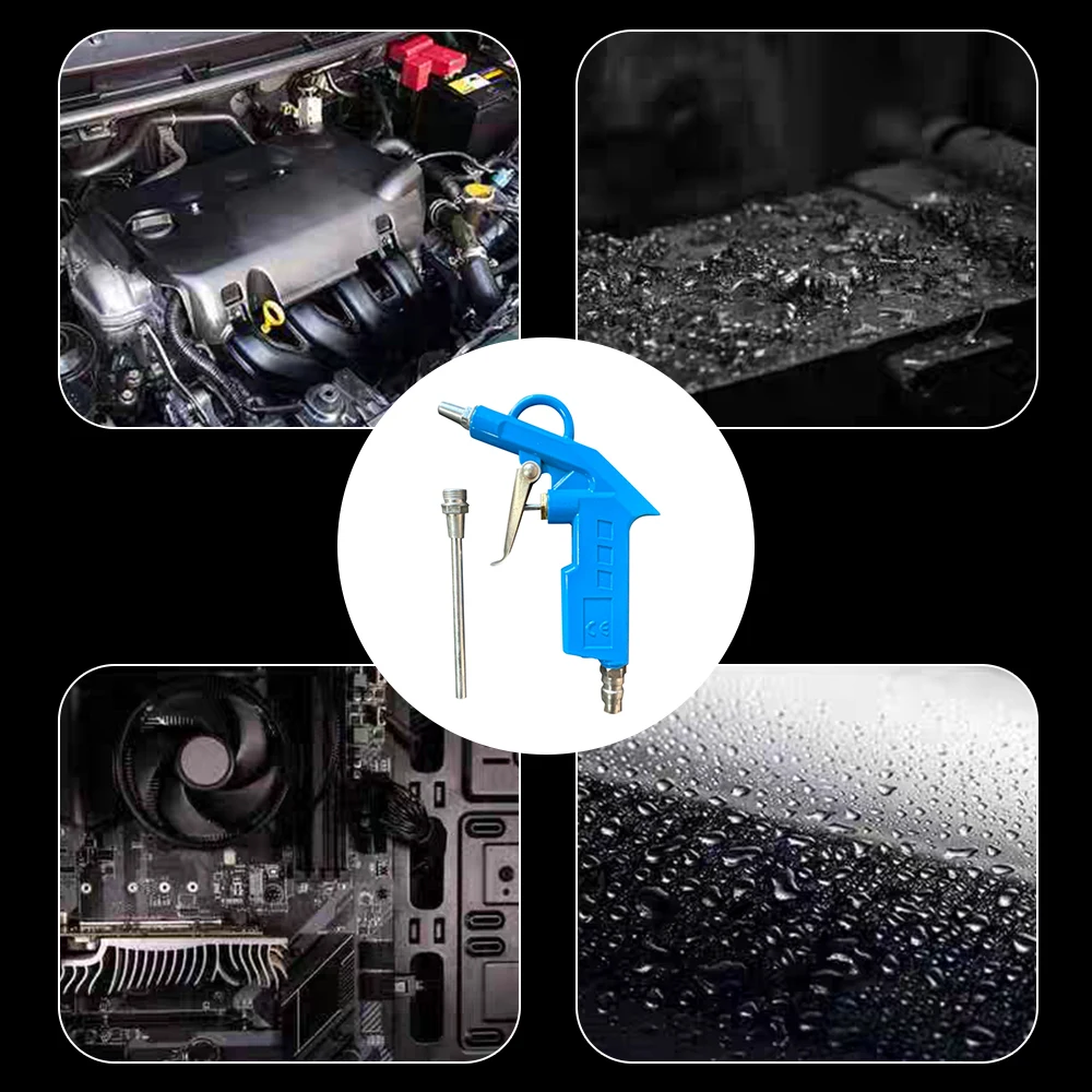 Air Blow Gun High Flow Extended Nozzle Pneumatic Air Compressor Accessories Dust Cleaning Tool
