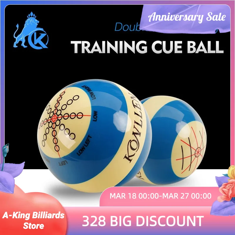 

KONLLEN Billiards Cue Ball Practice Training Artifact Replacement 2-1/4 / 2-1/16" Table Ball Practice Snooker Accessories