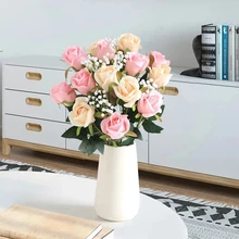 

1pcs Simulation Rose Living Room Decoration Simulation Flower Dining Table Single Bouquet Fake Flower Dried Flower Decoration Pl