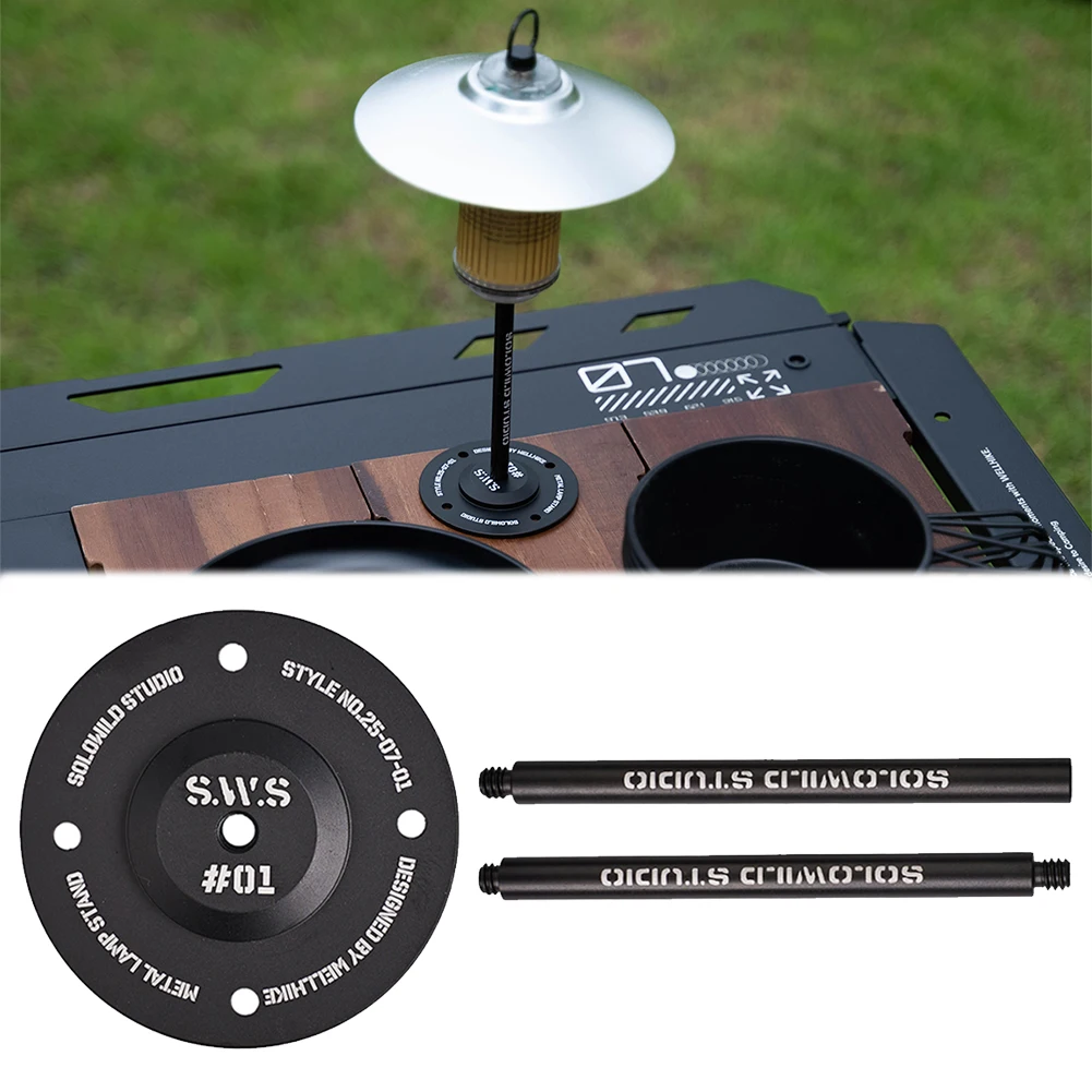 Portable Desktop Lamp Stand Aluminum Alloy Outdoor Lantern Bracket Camping Lights Support for Camping