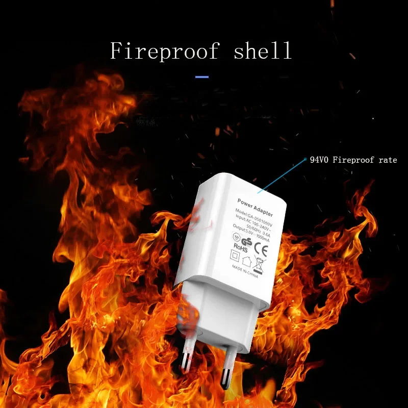 Compact 5V 1A USB Wall Charger with EU Plug - Universal Travel Adapter