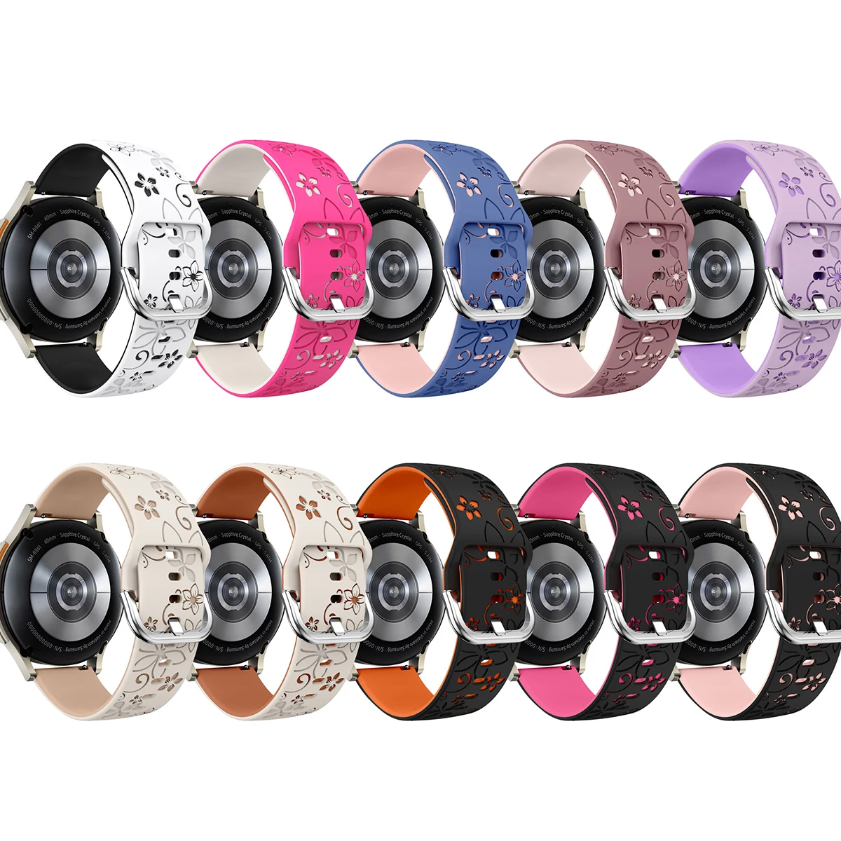 Engraved Silicone Sport Strap - 20mm Band