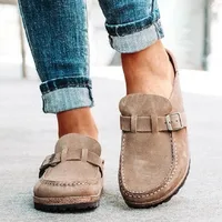 Mules décontractées rétro style Birkenstock pour femme, avec semelle intérieure en liège, en daim mat souple, à enfiler, pour le quotidien en extérieur 1