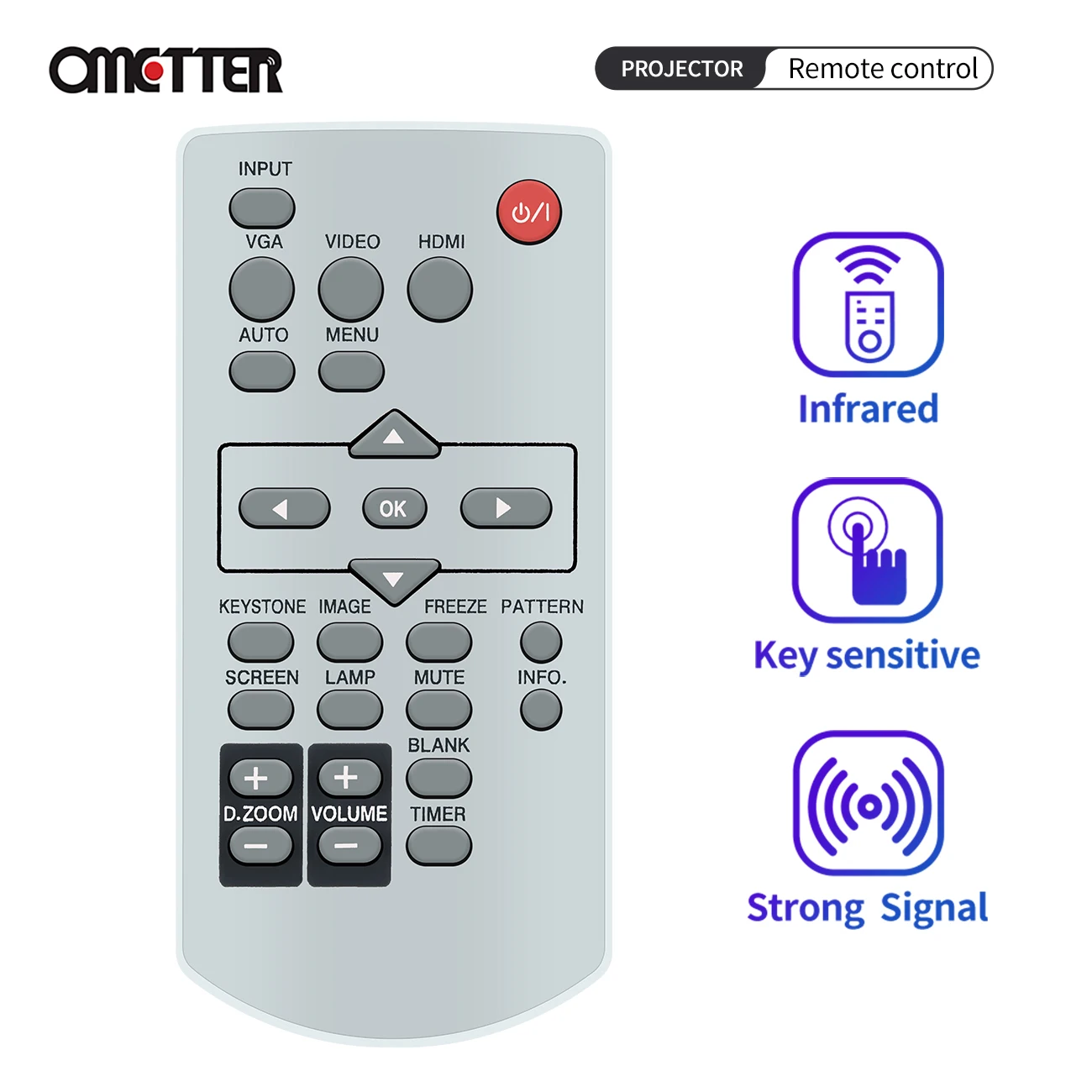 

63910016 for Eiki Projectors Remote Control EK-100W EK-101X EK-102X EK-103X EK-301W EK-302X EK-303U EK-305U