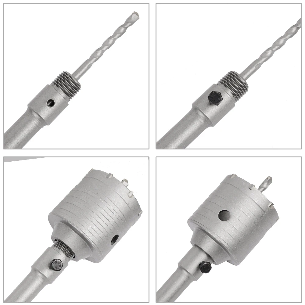 Drilling Crown 1PC 30-160mm Drilling crown for Concrete Wall Hole Saw Electric Hammer Drill Bit SDS PLUS Round Shank Cement Stone Cutter Tool
