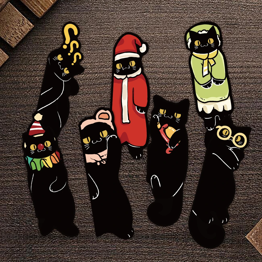 cute black cat bookmark new year gift Back to school book decorative cards reading label Stationery Gifts for Book Club 30pcs