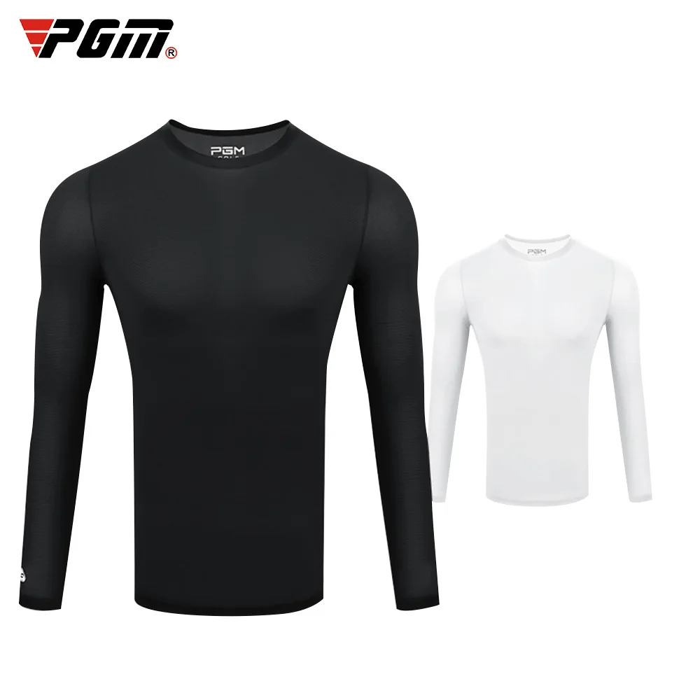 PGM Mens Sun Protection Golf Shirt Underwear Long Sleeve Golf Shirt Cooling Ice Silk T-shirts Anti-UV Soft Golf Apparel For Men