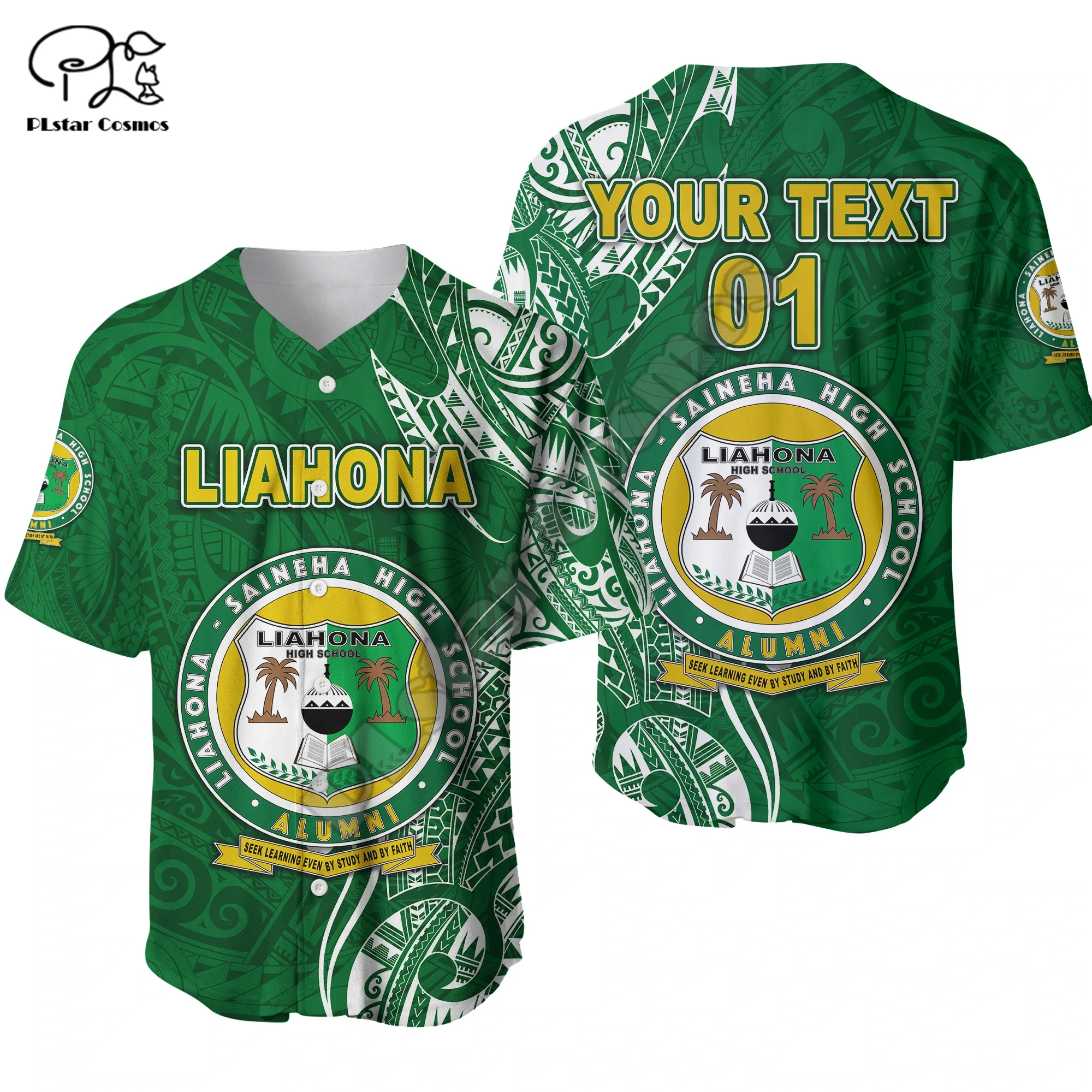 Polynesian Tonga Liahona Hight School Tattoo Tribal Retro 3DPrint Funny Summer Casual Baseball Shirts Jersey Short Sleeves X1