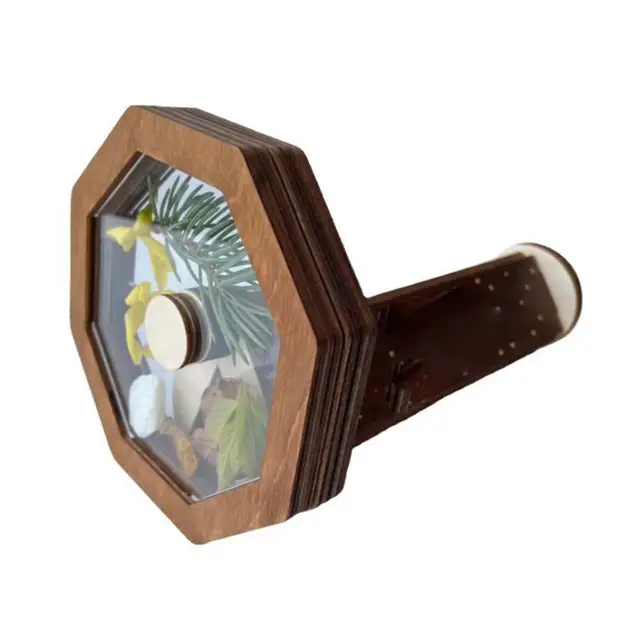 Wooden Kaleidoscope Kit Cute Magnifying Glass Kaleidoscope Toy Changeful Adjustable Puzzle Toy Children Educational Classic Toy 1