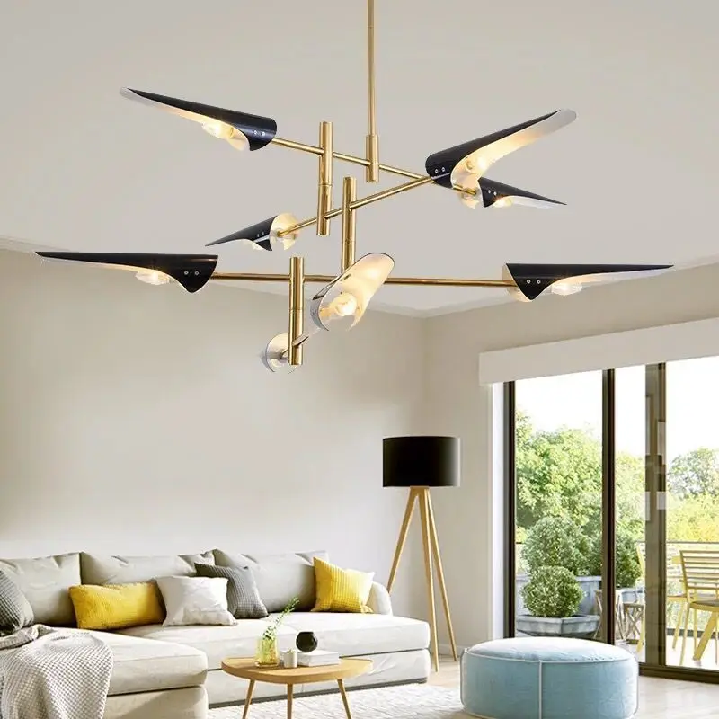 

Home Decor Nordic aircraft pendant lights E14 LED black white pendant lamp for dining room living room restaurant decoration