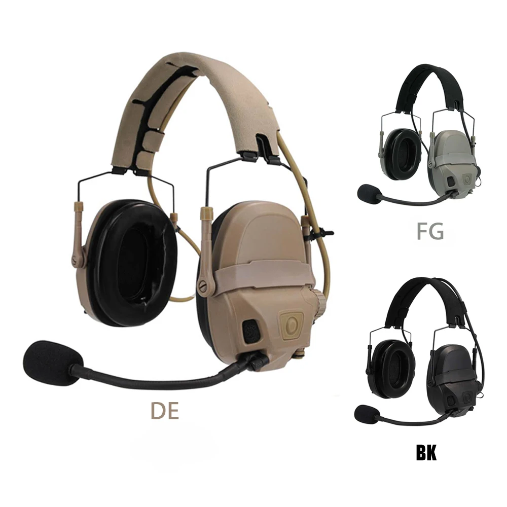 Tactical AMP FMA FCS-Tactical Headset Communication Noise Reduction V60 PTT Headphone Cable Combat Shooting Armuff Accessory