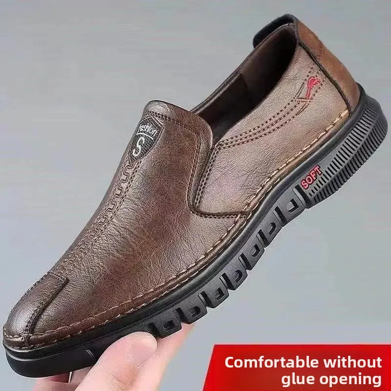 S standard leather shoes-coffee color