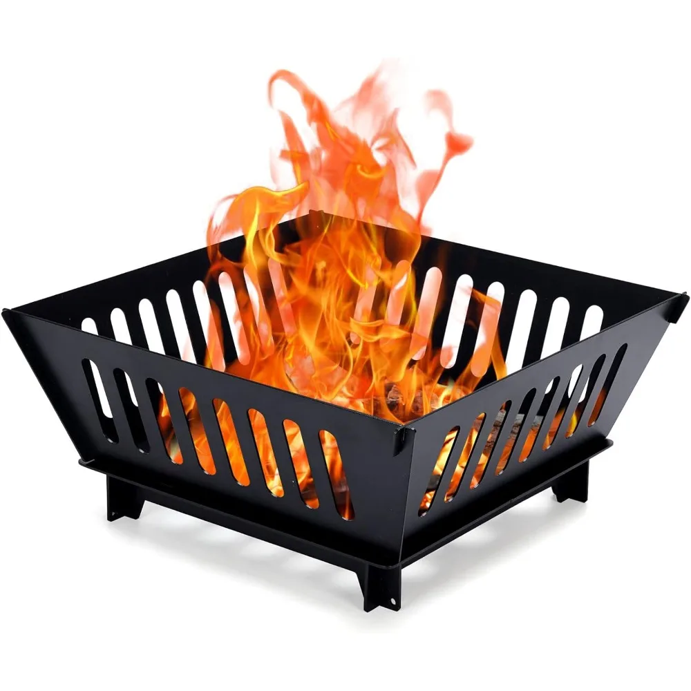 Foldable Portable Plug Fire Pit, Outdoor Fire Pit, Suitable for Outdoor Wood Burning, Pit with Storage Bag, 17 Inch