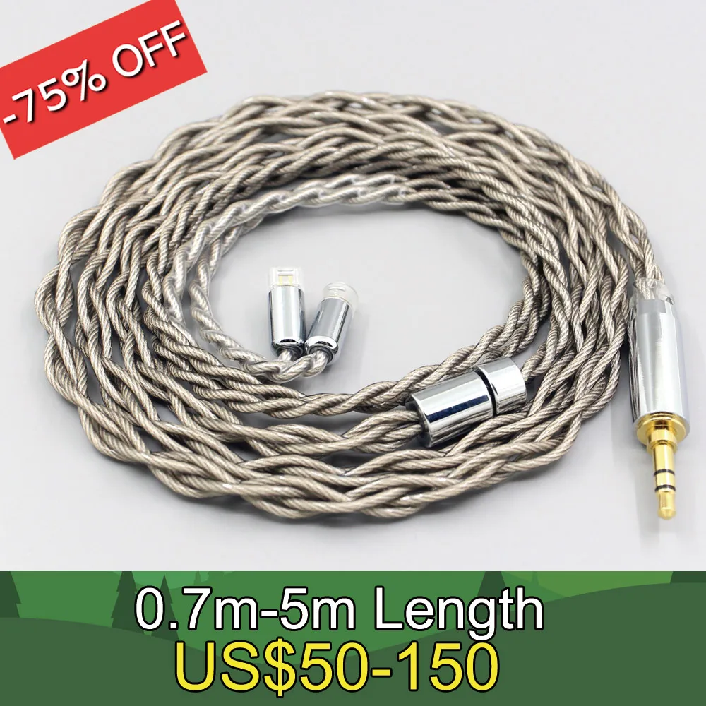 

99% Pure Silver + Graphene Silver Plated Shield Earphone Cable For Sennheiser IE8 IE8i IE80 IE80s Metal Pin LN007936