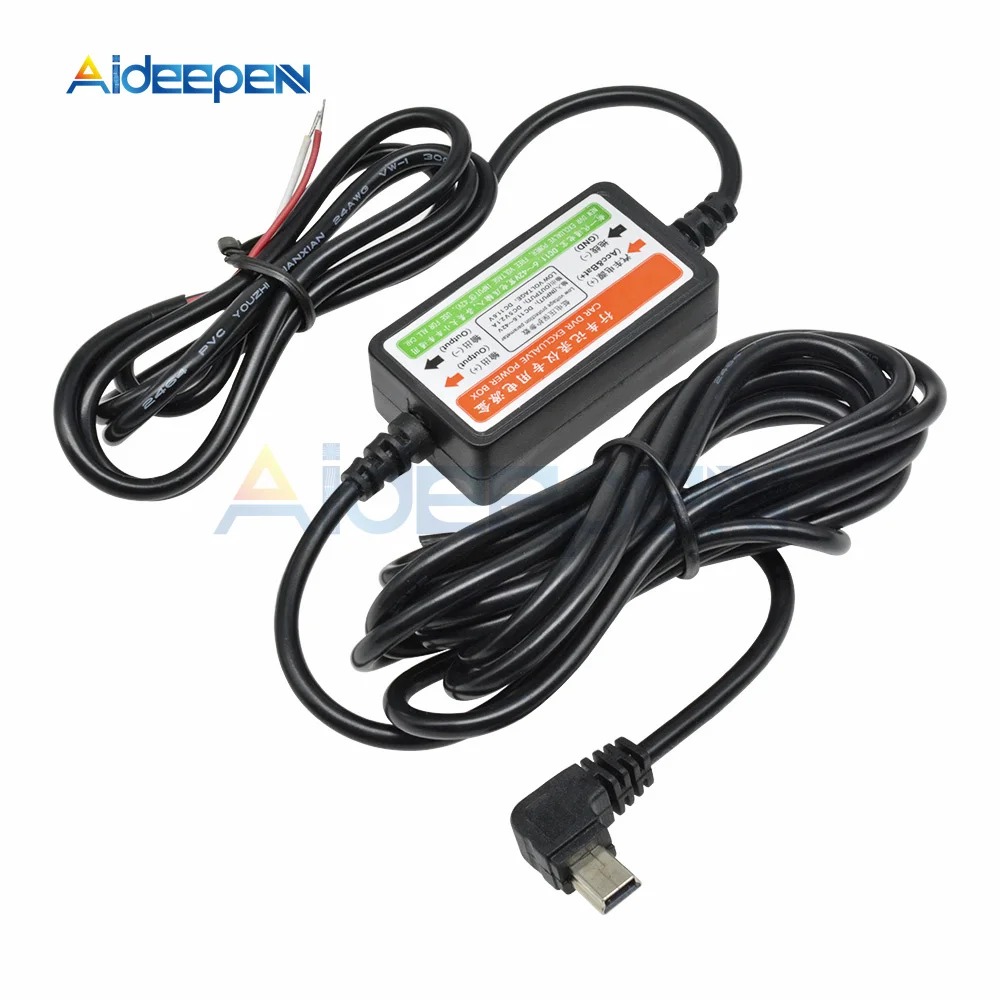 DVR 전원 코드 저전압 보호 미니 USB 전원 케이블, 자동차 충전기 전원, 자동차 비디오 레코더 주차 모니터링용, 12V  5V