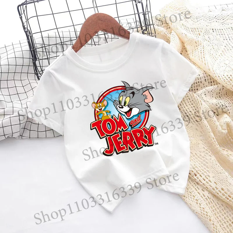 Children's Tom and Jerry Short Sleeve Casual Summer T-Shirt - Fashionable Birthday Gift