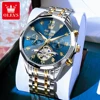 OLEVS 6621 Men Watch Top Brand Moon Phase Watch for Men Dual Calendar Display Original Watches NEW 1