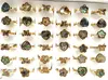 Wholesale 20Pcs /50pcs Flower Heart Charm Shell Mix Stainless Steel Rings Women Party Ring Wedding Jewelry 6
