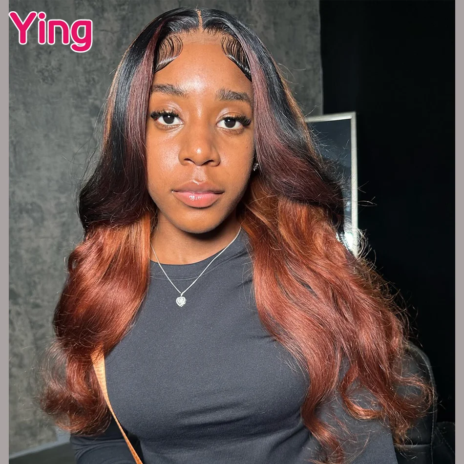 

Ying Brazilian Hair 12A 200% Brown With Black Color Body Wave 13x4 Wear To Go Glueless 13x6 Lace Front Wig PrePlucked 34 Inches