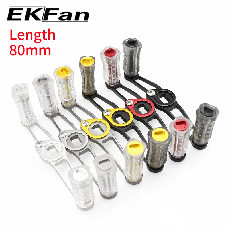 EKFan 10G Ultraleicht 80MM 90MM 105MM 8x5/7x4MM Loch Griff 7075 Legierung Für Dawa Shmano Wasser Tropfen Angelrolle Rad Griffe Teil – Detail 1