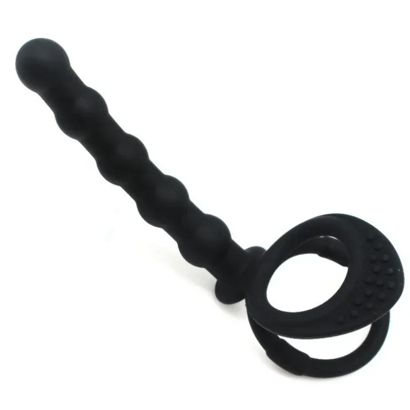 Double Penetration Dildo Rings Strap On Penis Delayed Ejaculation Anal Beads Butt Anus Vaginal Massager Sex Toys For Men Couples sex toys