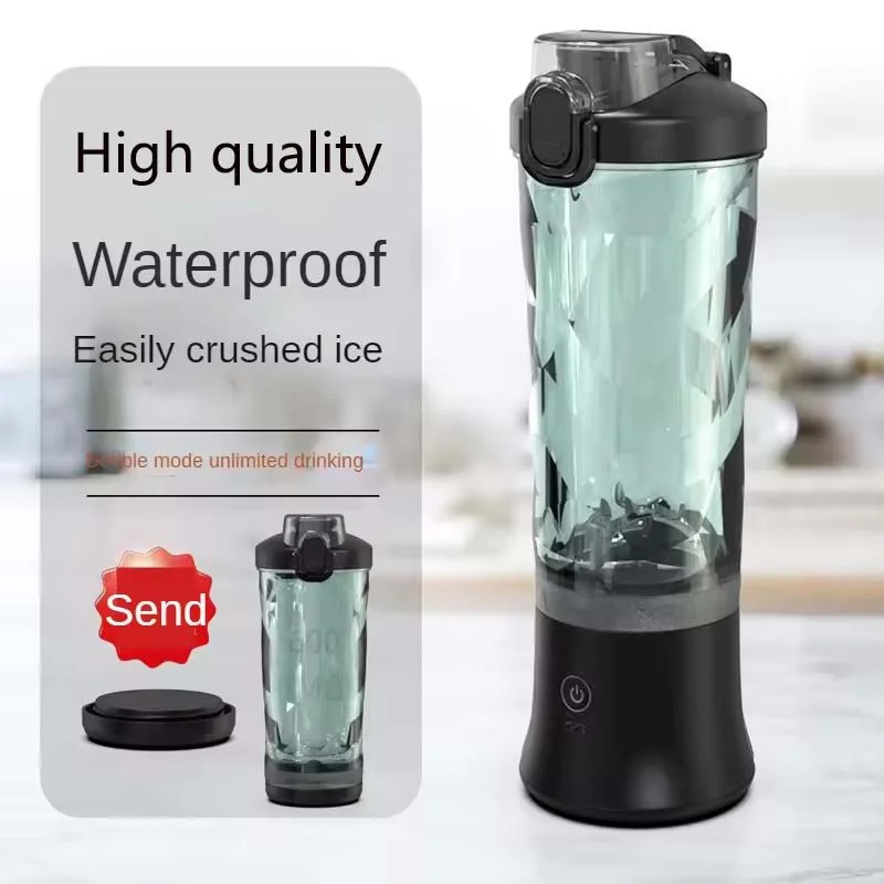 Juicer Portable USB Rechargeable Electric Blender 600ML Stainless Steel Food Grade Blender Juicer with Bottom Lid