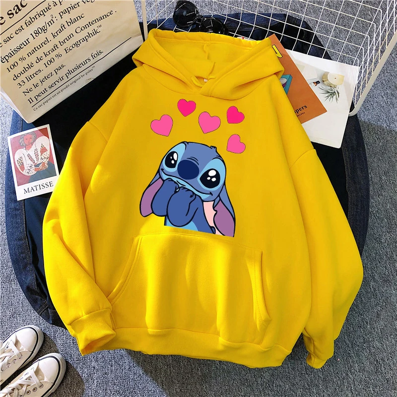 thumbnail image 1 of Sudaderas con capucha de Disney Stitch para mujer, sudadera Harajuku de los 90, ropa de calle de Manga, Unisex, 1 of 5