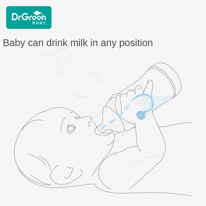 Dr.Green  Bottle anti-colic straws 360° Gravity Ball Wide Mouth S/M/Cross hole Nipple  Safe silicone material soft texture 4