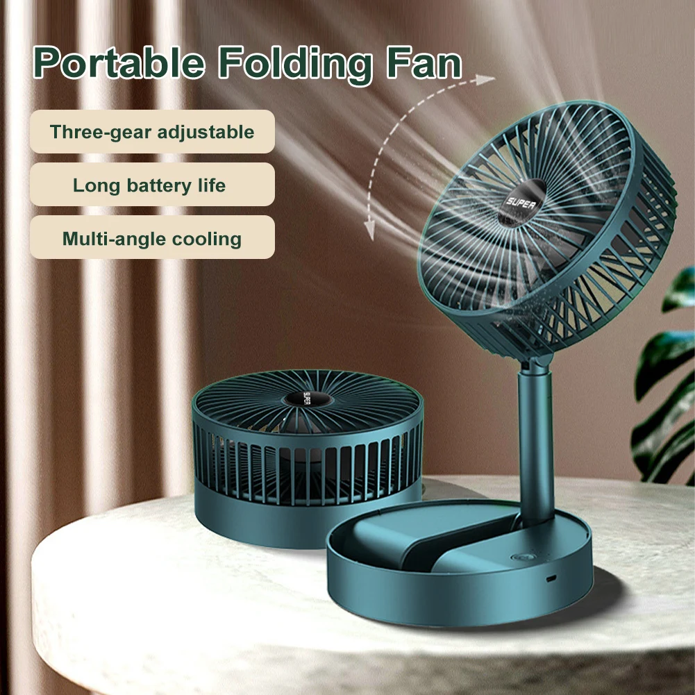 

2 In 1 Ventilador Foldable Telescopic Fan 3 Gear Portable Fan USB Rechargeable Mini Folding Telescopic Low Noise Household Fan