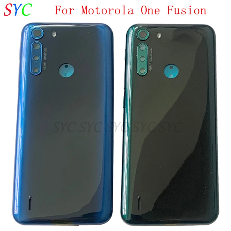 

Задняя крышка батарейного отсека Корпус для Motorola Moto One Fusion задняя крышка с объективом камеры запасные части
