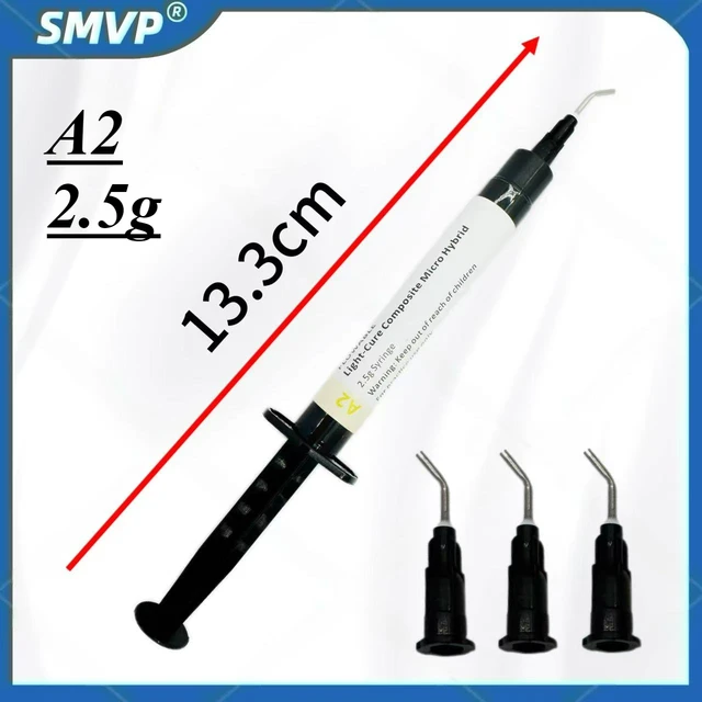 Dental Composite Resin Flowable Light Curing A2 2.5g Refill Syringe Delivery Tips Etch Gel Adhesive Bonding