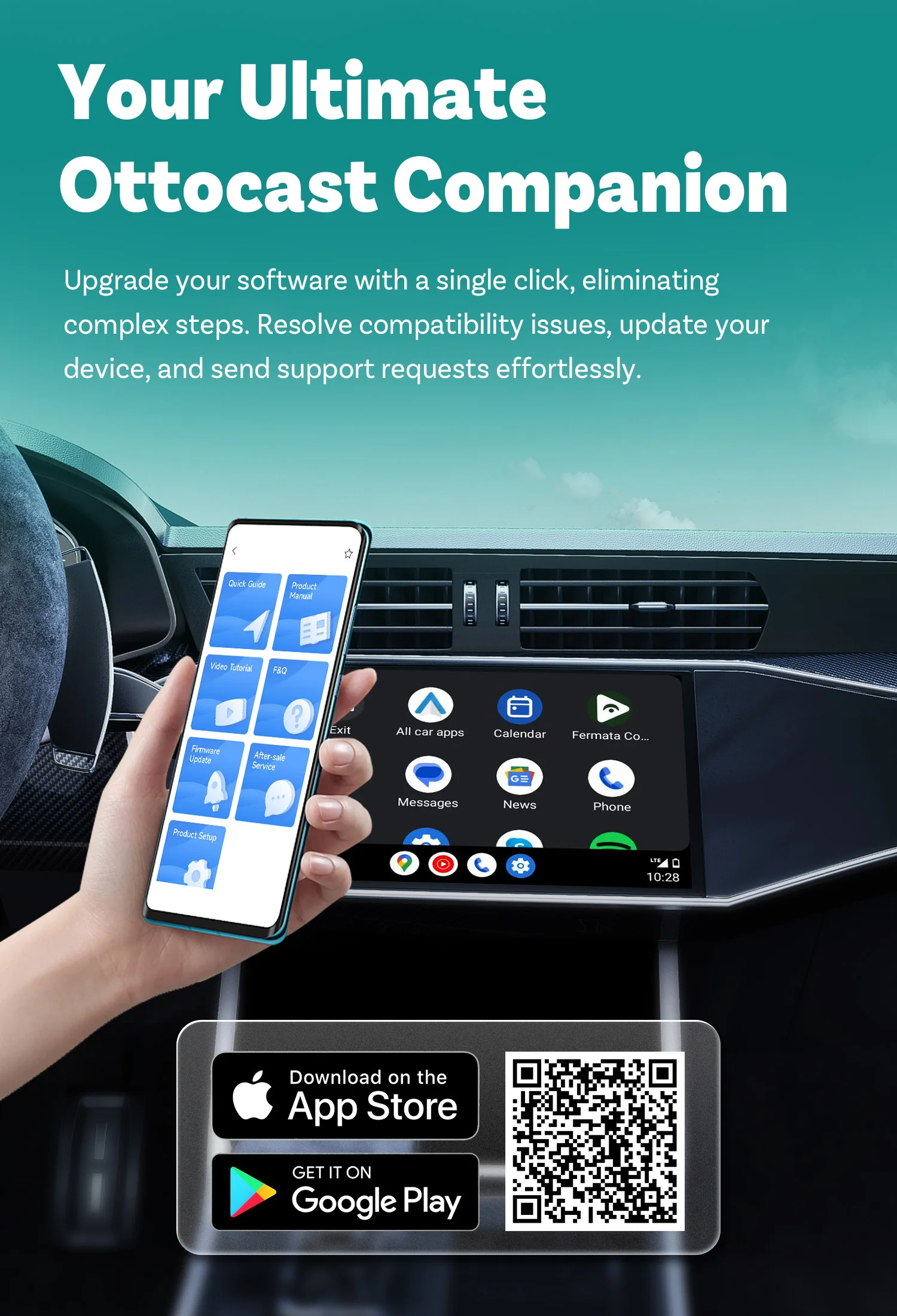 A2Air Wireless Android Auto Adapter Wired to Wireless USB Dongle NFC Connection
