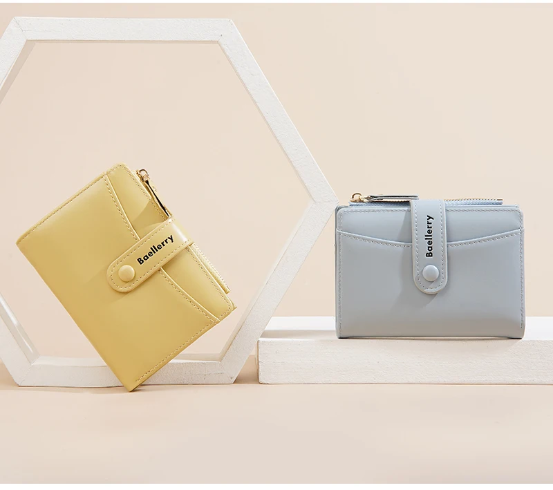 Neue Einfache Kurze Frauen Brieftasche Luxus Marke Karte Halter Weibliche Geldbörsen Zipper Karte Taschen Foto Halter Weiche Brieftaschen Für Mädchen – Detail 8