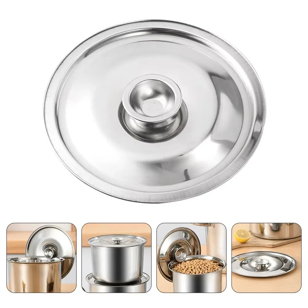 10-24cm Round Pot Lid Thicken Stainless Steel Saucepan Cover Replacement Universal Kitchen Food Lid Kitchen Supplies glass pot lid glass lid wooden pot lid