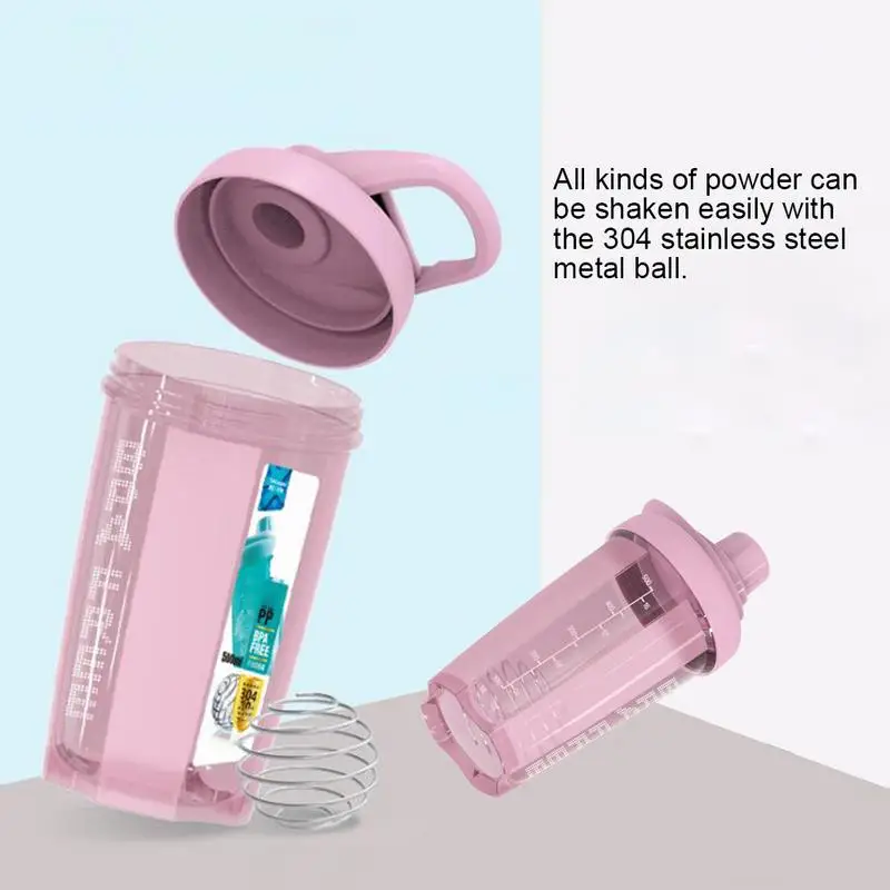 500ml Sports Shaker Bottle Whey Protein Powder Mixing Bottle Sports Fitness Water Cup With Time Marker Reusable Cups