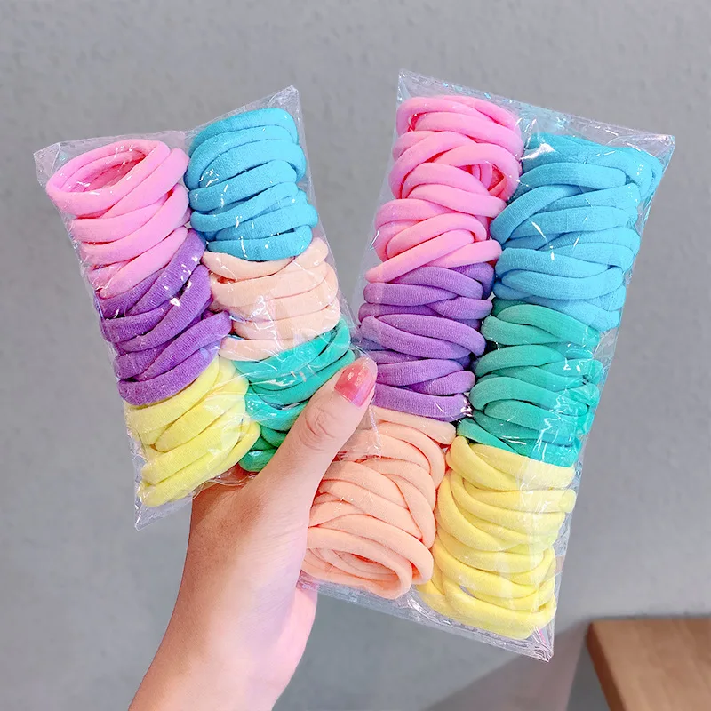 50/100PCS Colorful Rubber Headband Hair Accessories For Women Bagged Seamless Towel Ring Hair Bands High Elastic Rope Scrunchies hair accessories hair rope baby color seamless elastic hair bands don t hurt hair size rubber band towel ring head rope