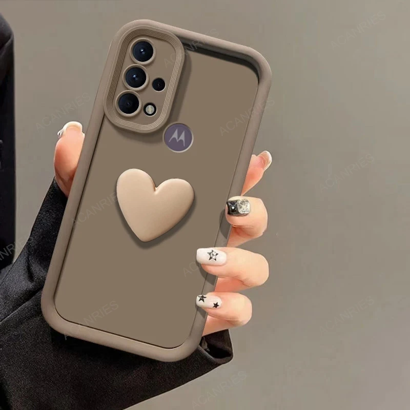 3D Cute Love Heart Silicone Phone Case - Matte Soft Protective Back Cover