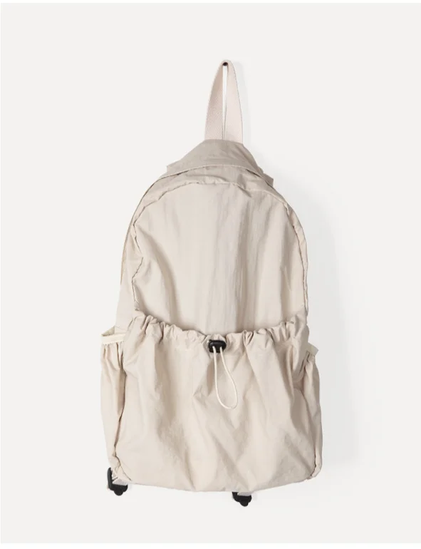 Koreanische Nische Instagram wasserdichter Nylongewebe-Rucksack mit Kordelzug für Damen, vielseitig, leicht, große Kapazität für Studenten_voghion.com