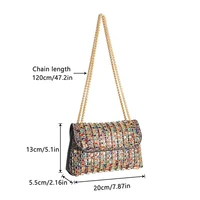 Multi-color Square Evening Bag Clutch Luxury Shoulder Bag Hand Armpit Chain Wedding Party Rhinestone Elegant Exquisite Handbag - Image 2