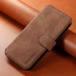 2 - in - 1 Detachable Leather Wallet Magnet Case - Luxury Shockproof Cover for OnePlus Nord 6 (Brown)
