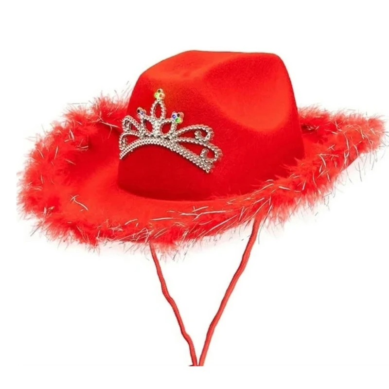 Women Bridal Shower Cowgirl Hat Carnivals Party Cap Headdress Stage Props Hat