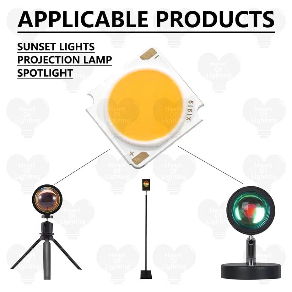 5 Stück LED-Sonnenuntergangslampen-Chip-Projektor, Nachtlicht, Wohnzimmer, Bar, Café, Geschäft, Hintergrund, Wanddekoration, Beleuchtung für Fotografie – Detail 4