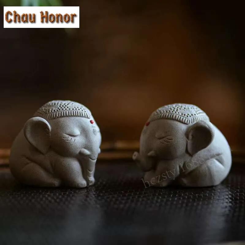Yixing Boutique Purple Clay Balance Elephant Tea Pet Figurine Home Ornaments Handcraft Sculpture Tea Ceremony Decoration Teaware