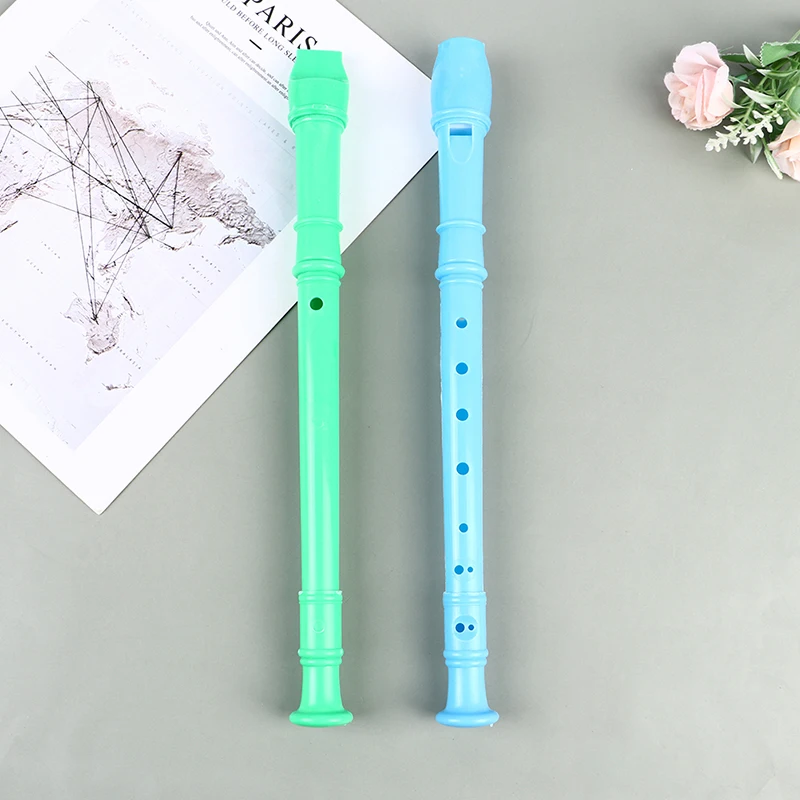 8 Holes Plastic Recorder Long Flute Woodwind Instrument Colorful Kids' Instruments Gift Flute