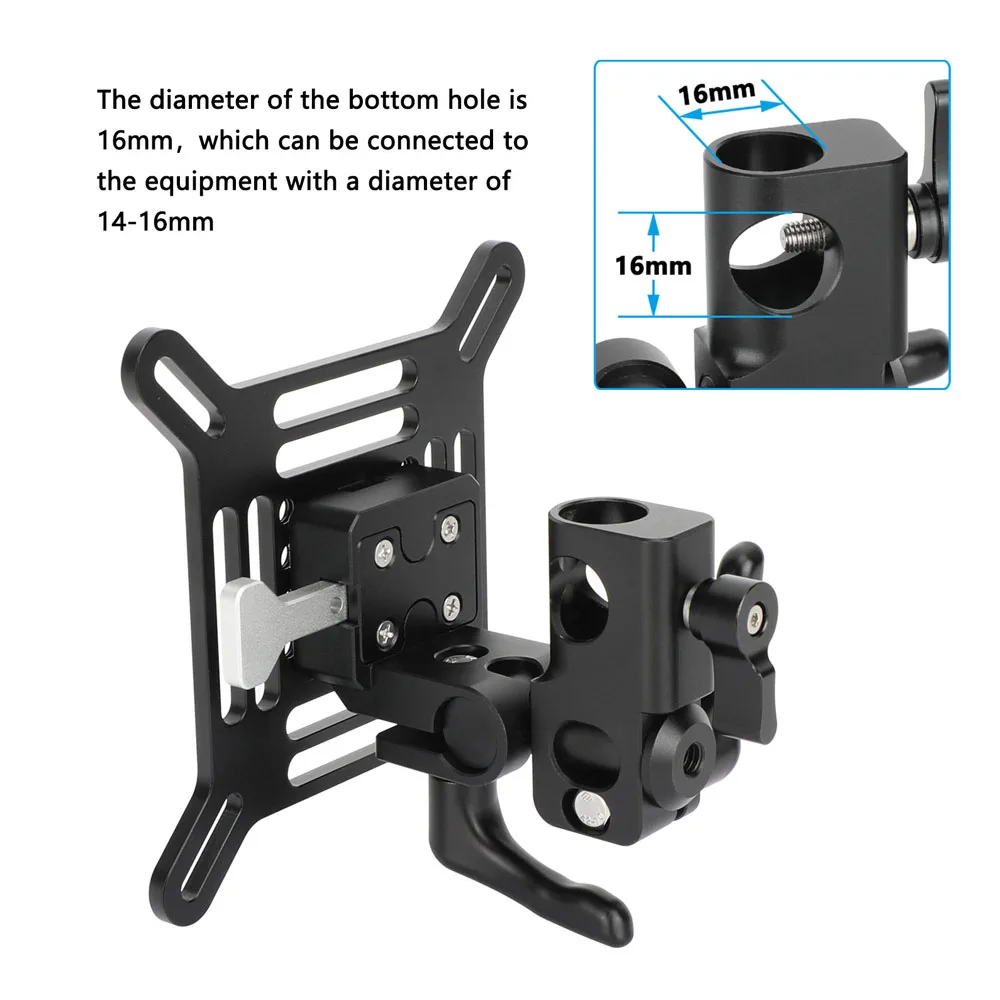 Adjustable VESA Monitor Bracket with with 360° Pan and 5/8" Pole Mount Onto C-S